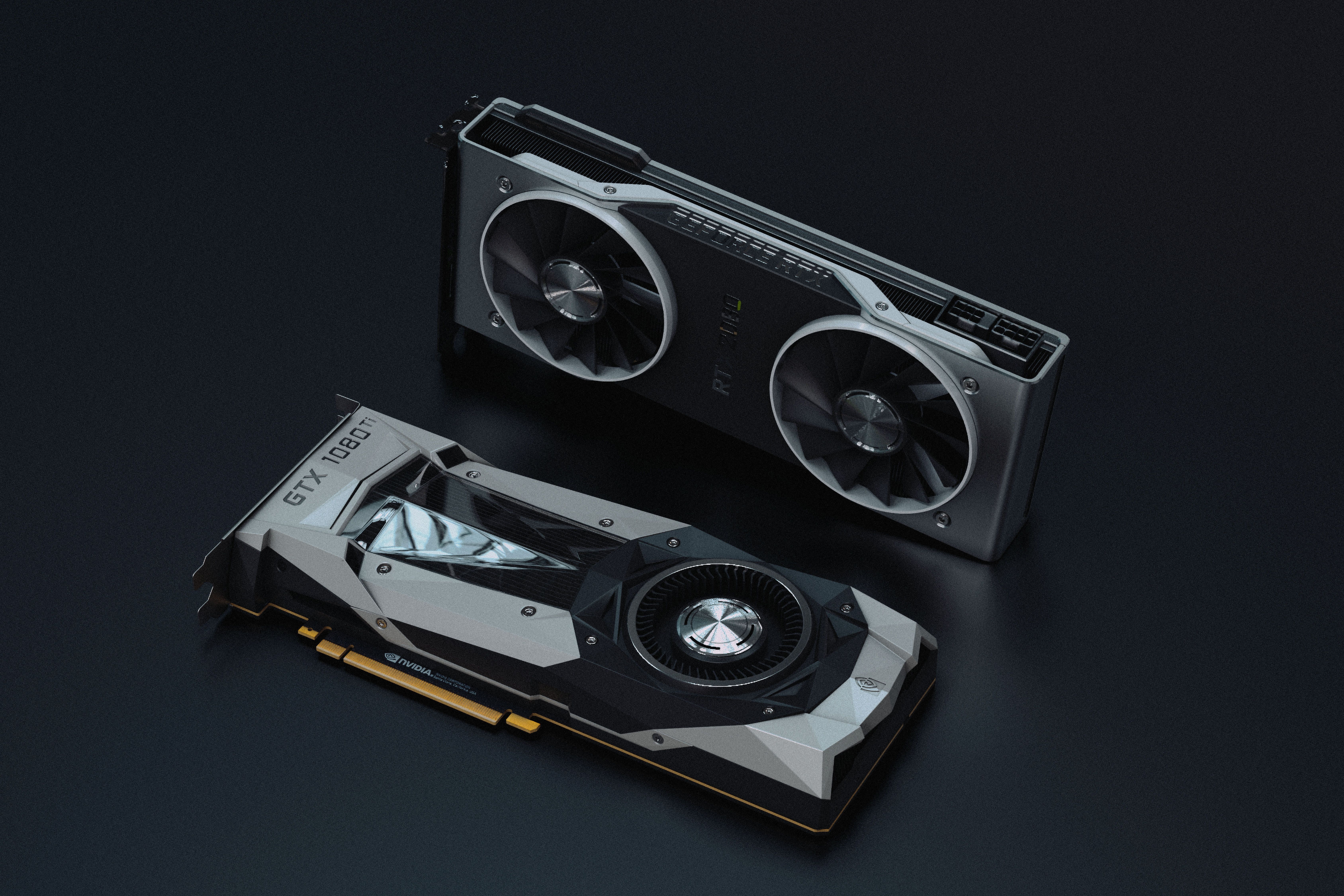A close-up view of modern GPU units, ideal for gaming and tech visuals.